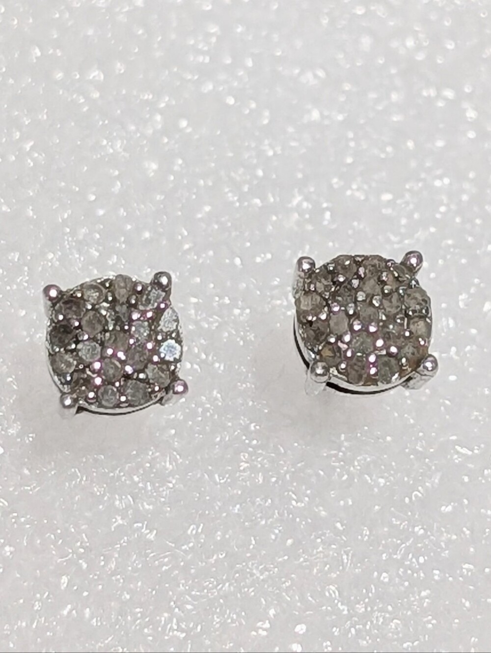 Dee Berkley DBJ Sterling Silver .56cttw Genuine Diamond Pave 7mm Stud Earrings
